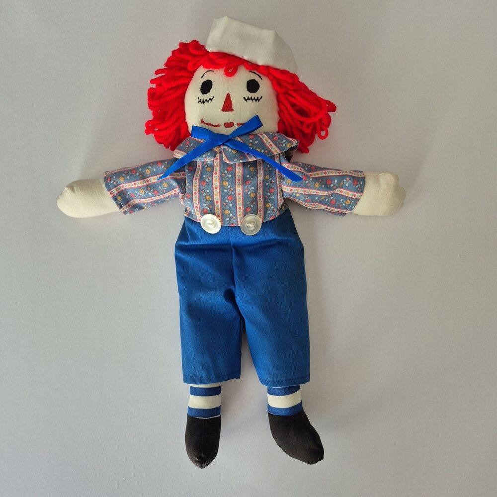Handmade Collectable Raggedy Andy Cloth Rag Doll w/ Removable Clothes 15 IN
